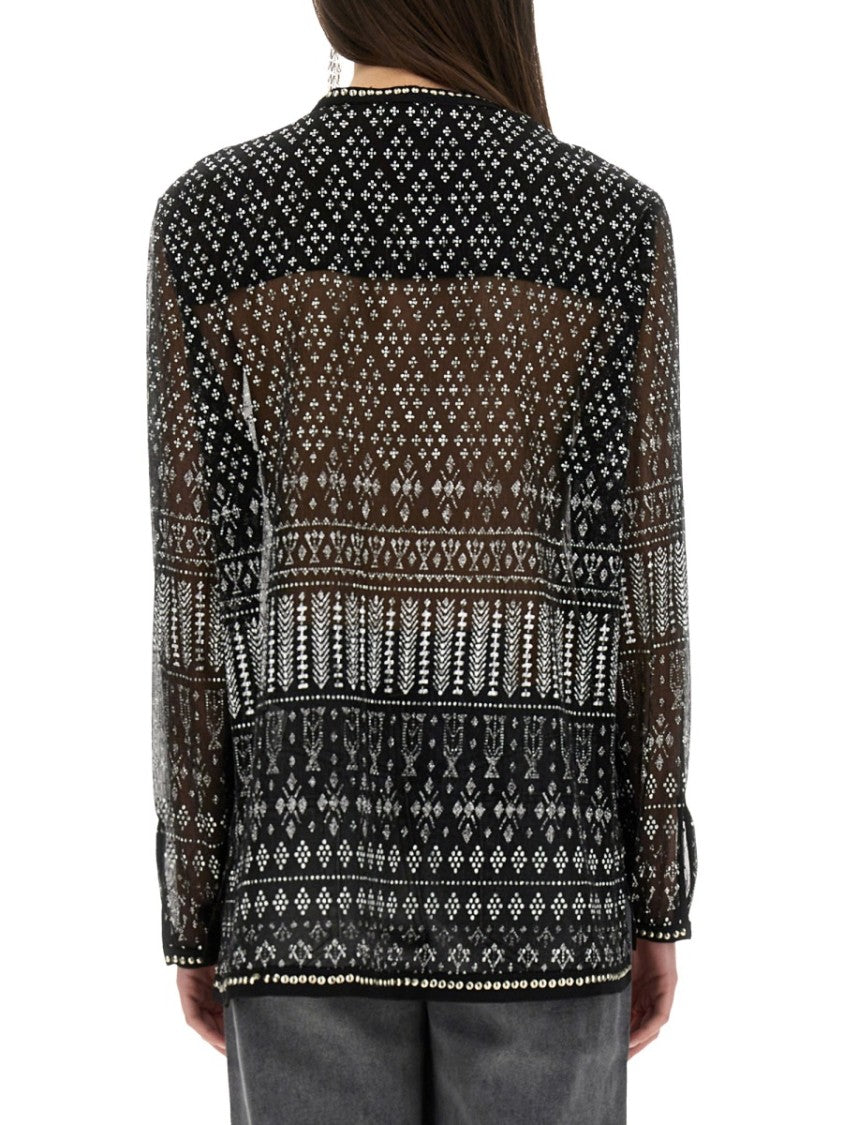 Isabel Marant Sheer Black "Nickie" Top