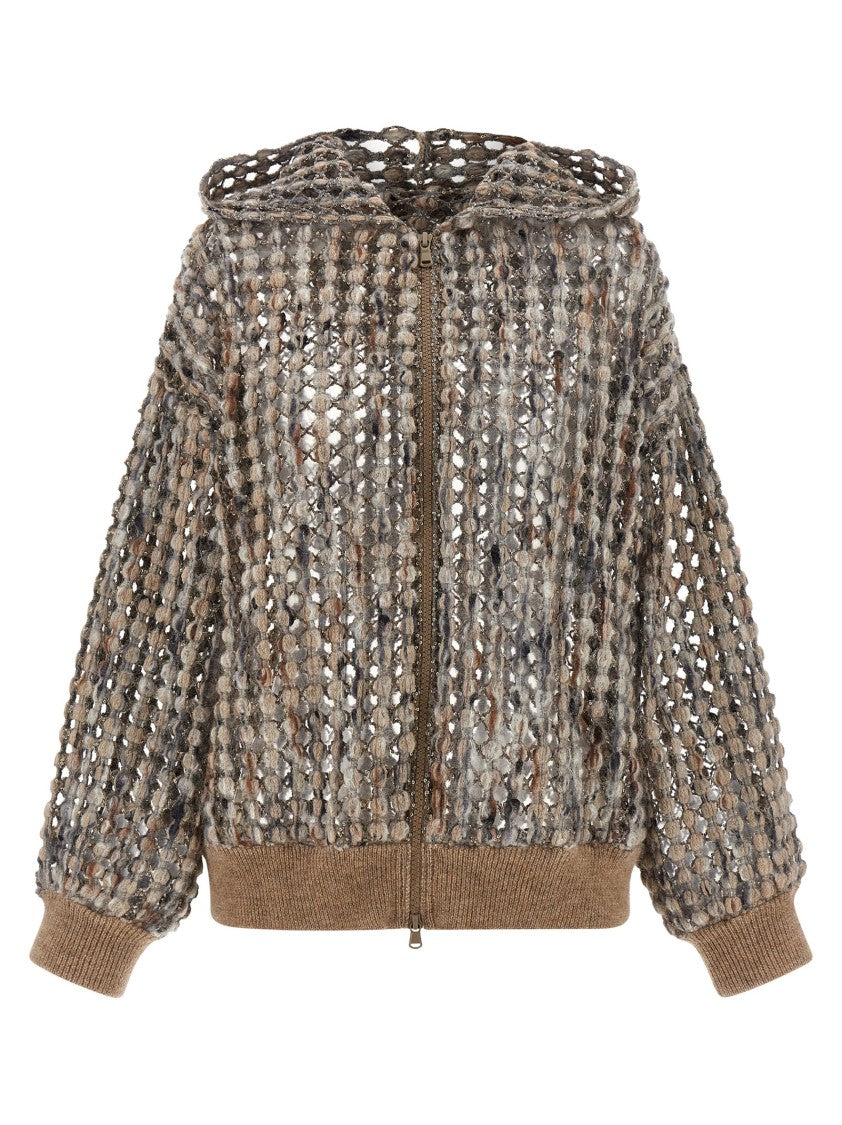 Brunello Cucinelli 'Balloon Net Embroidery' Cardigan