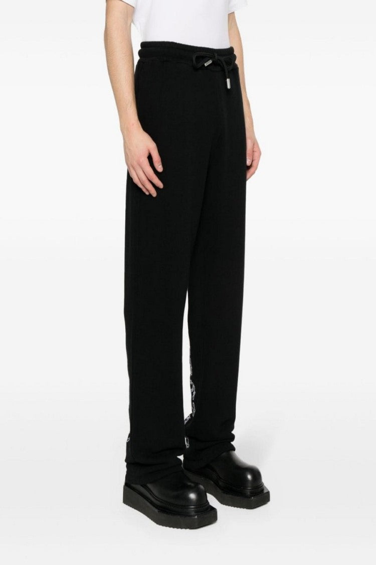 Off-White Black Bandana Arrow Embroidered Cotton Sweatpants