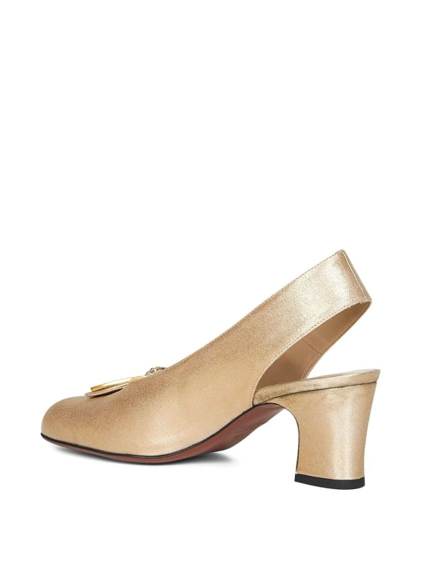 Valentino Garavani Almond Toe Sandals With Slingback Strap