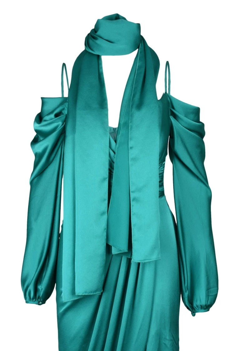 4 Meta Puff Sleeve Dress - Green