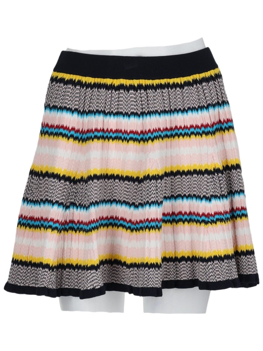 Casablanca Chevron-Pattern Knitted Mini Skirt With Fitted Waistband