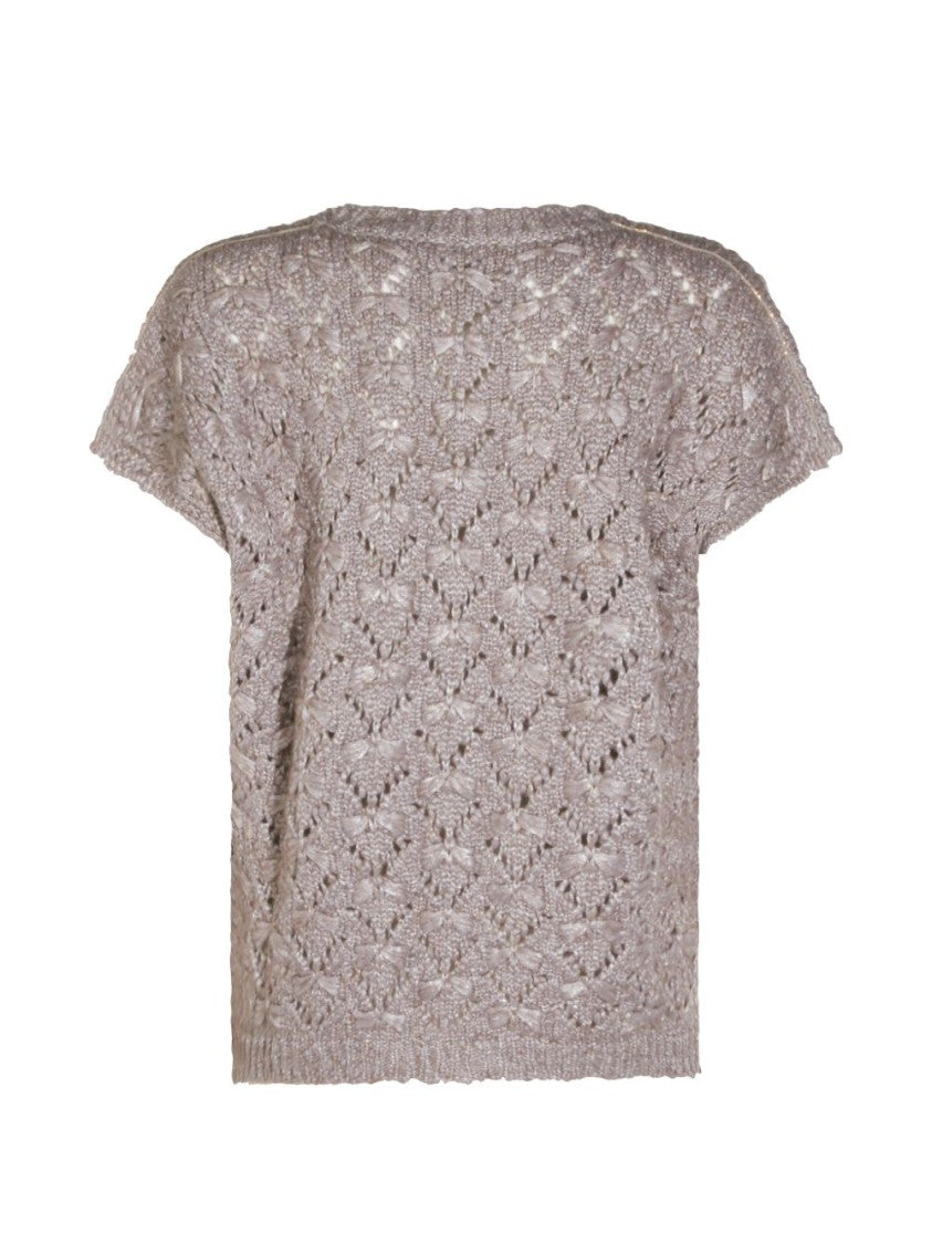 Fabiana Filippi Open-Knit Floral Motifs Sweater