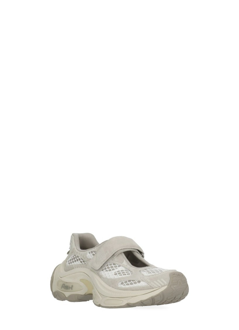 Ash Beige Drake Mesh Details Sneakers