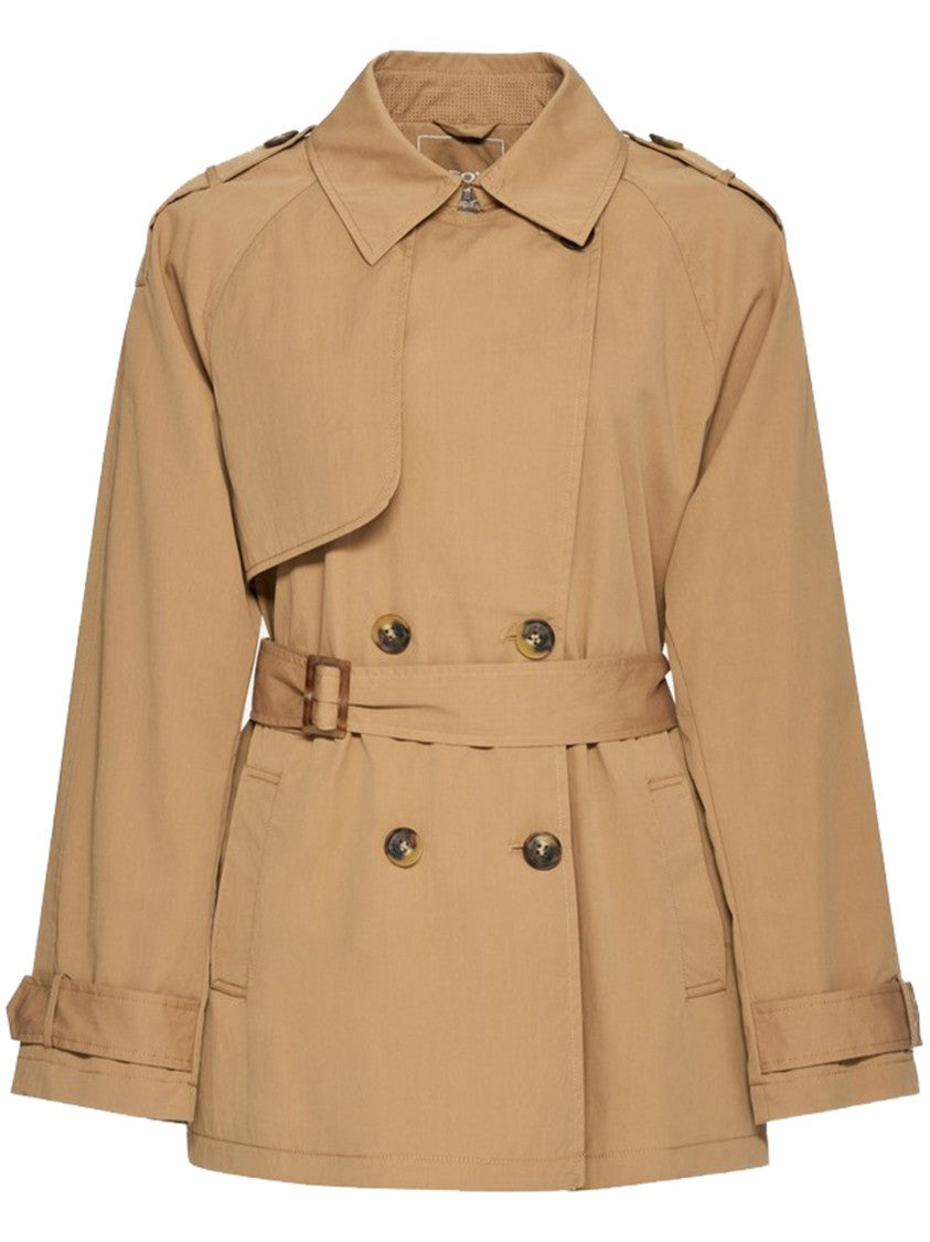 Geox Lampedusa Short Brown Double-Breasted Trench Coat