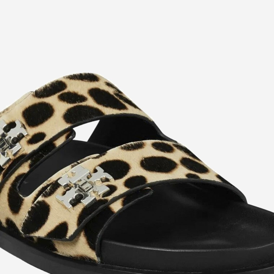 Tory Burch Slider Sandals With Leopadrata Pattern