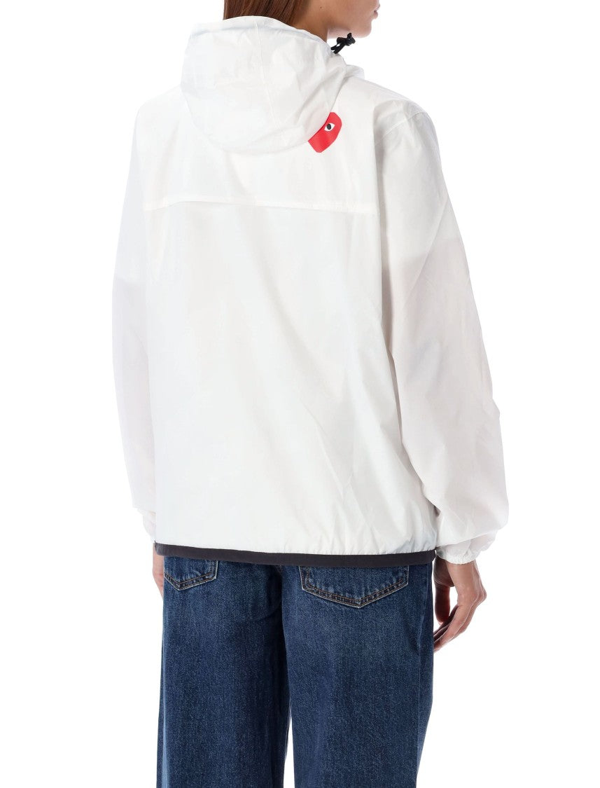 Comme Des Garçons Minimalist Full Zip Jacket With Distinctive Heart Patch