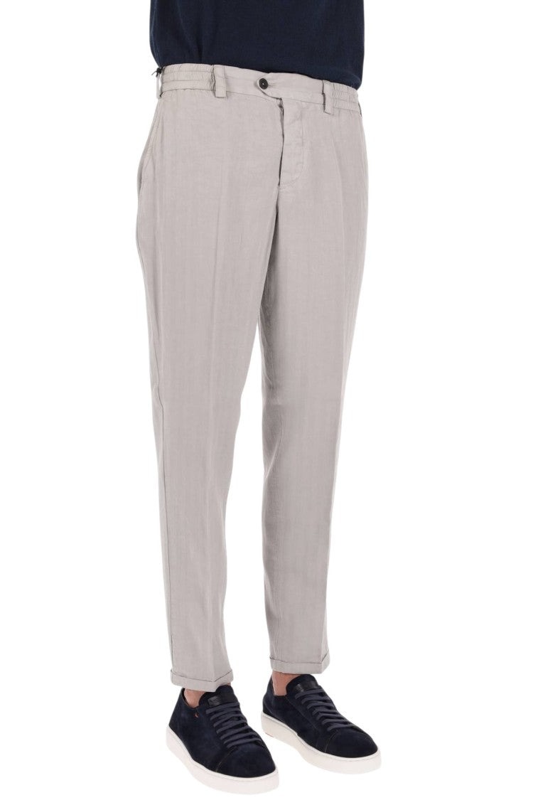 Pt Torino Tailored Pants In Lyocell-Linen-Cotton Blend With Modern Hem