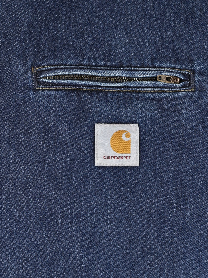 Carhartt Wip Blue Og Detroit Velvet-Collar Cotton Denim Jacket