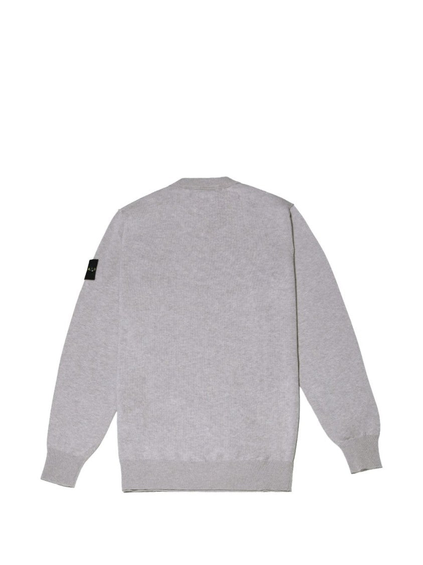 Stone Island Ribbed Crewneck Cotton Sweatshirt