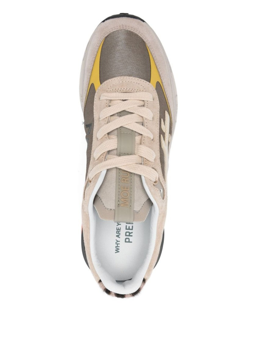 Premiata Layered Brown Sneakers With Suede