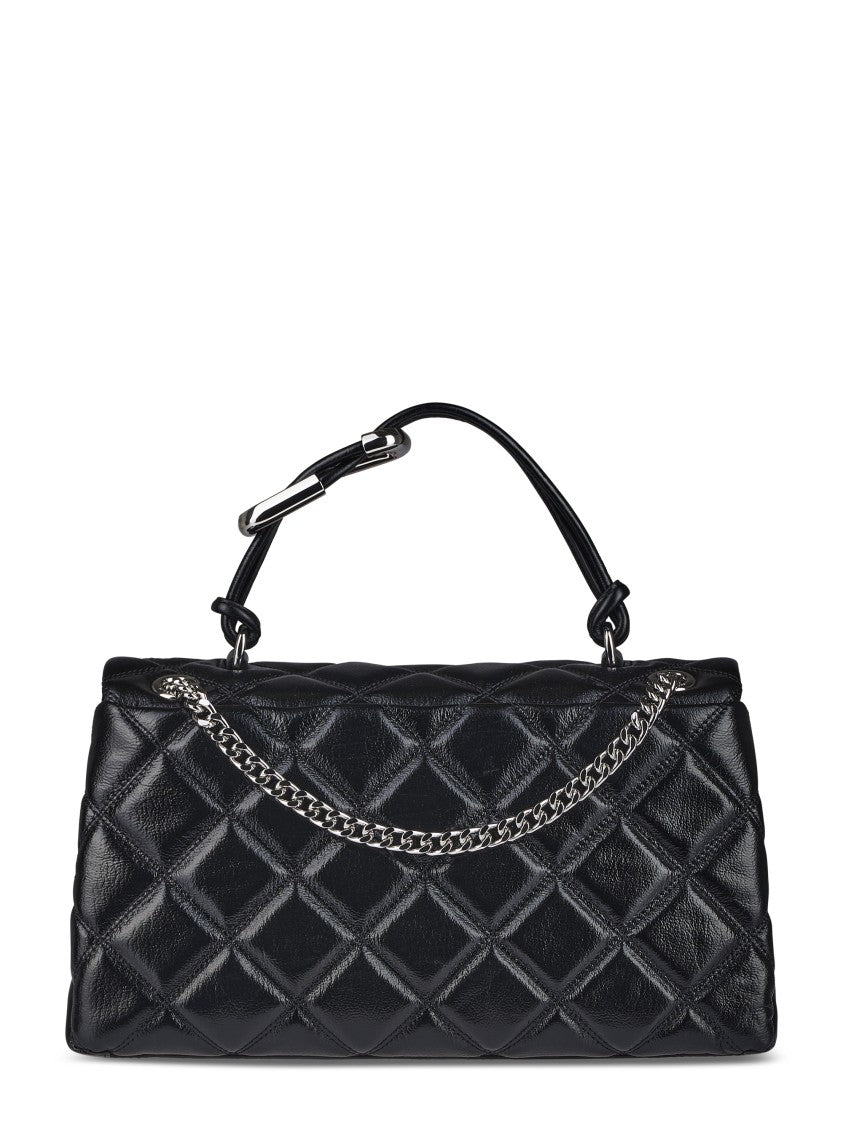 Marc Jacobs Quilted Black Shoulder Bag With Dual Chain Strap