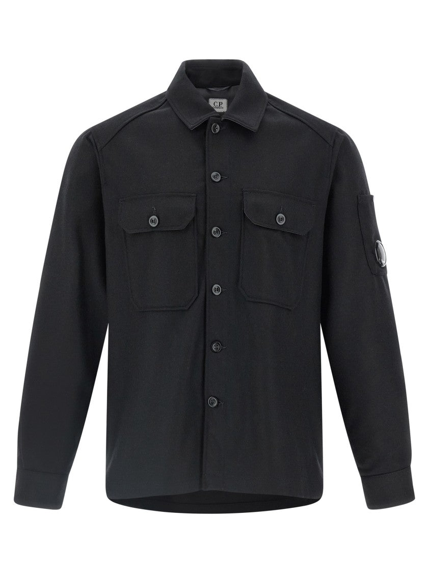 C.P. Company Unlined Wool Overshirt With Classic Shirt Collar
