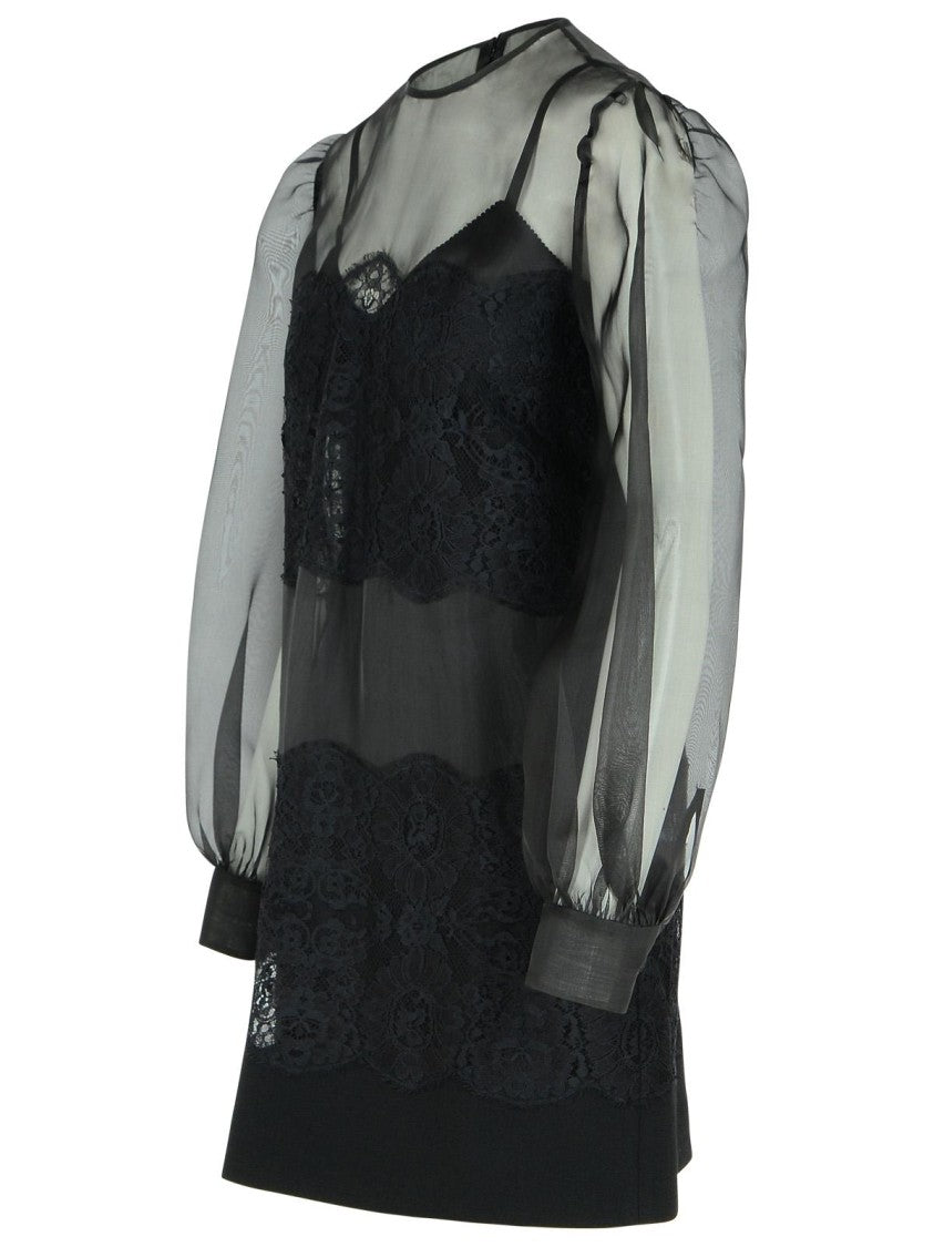 Dolce & Gabbana Black Silk Organza Dress