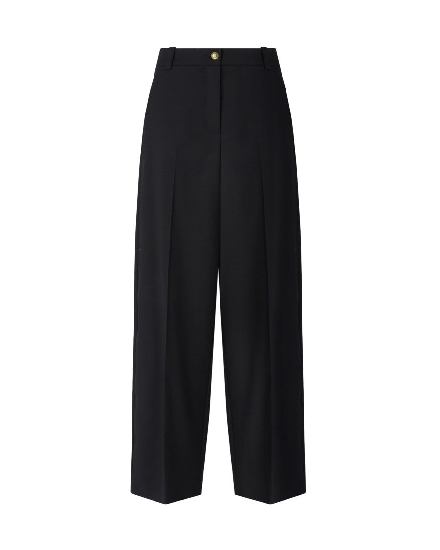 Pinko Wool-Blend Diagonal Weave Barrel Fit Pants