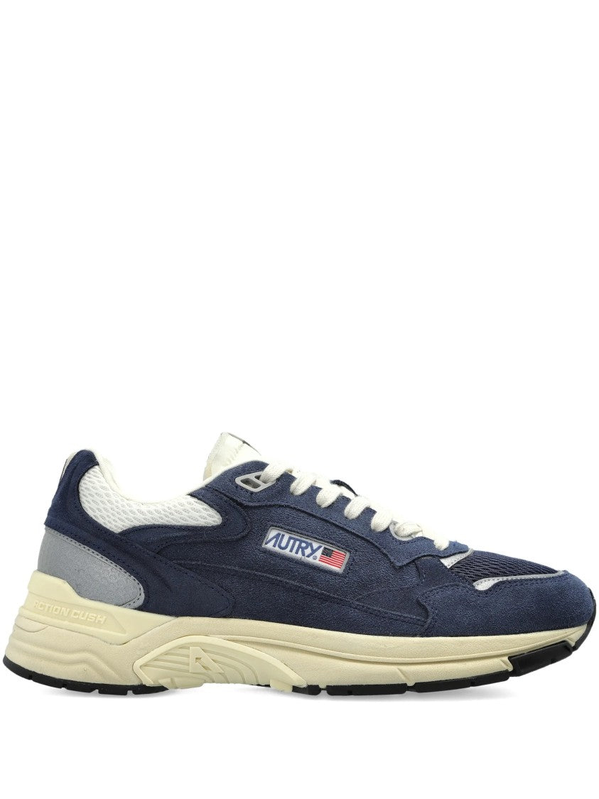 Autry Navy Hyperway Low Layered Suede Sneakers