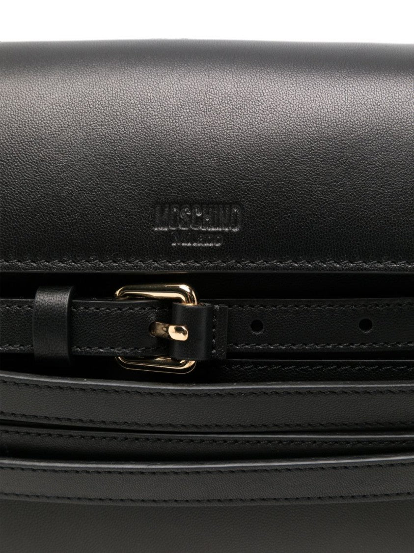Moschino Structured Shoulder Bag - Black