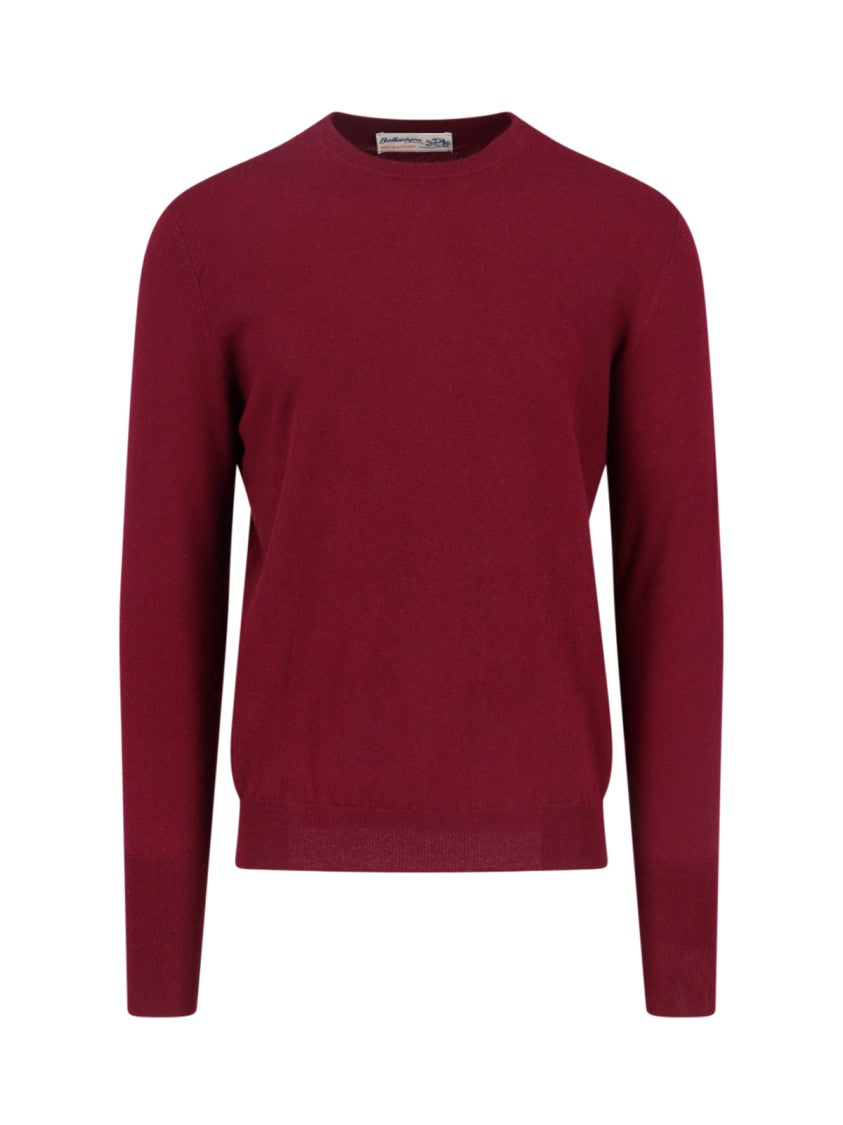 Ballantyne Classic Ribbed Sweater In Rich Red