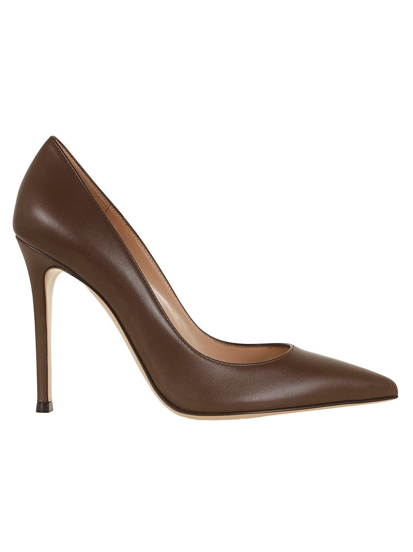 Gianvito Rossi Pointed Toe Leather Pumps With 105 Mm Stiletto Heel