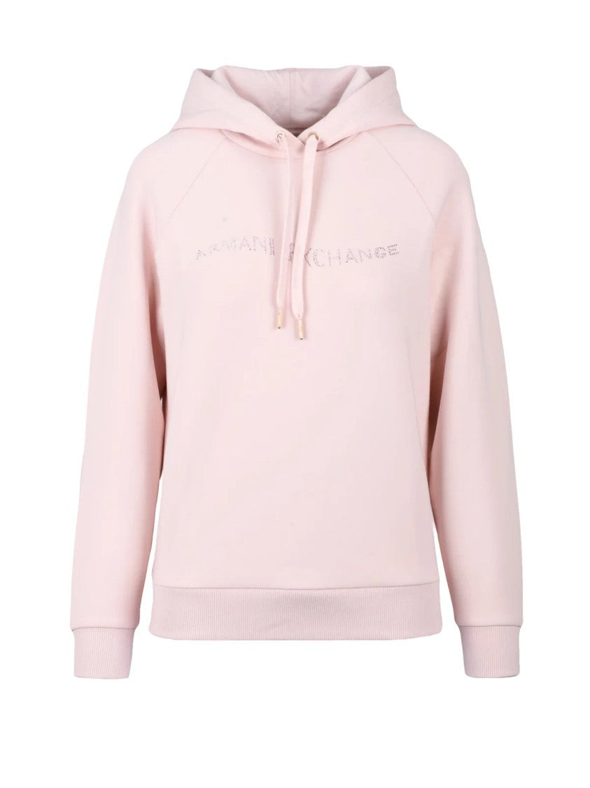 Armani Exchange Pink Slim Hooded Sweatshirt