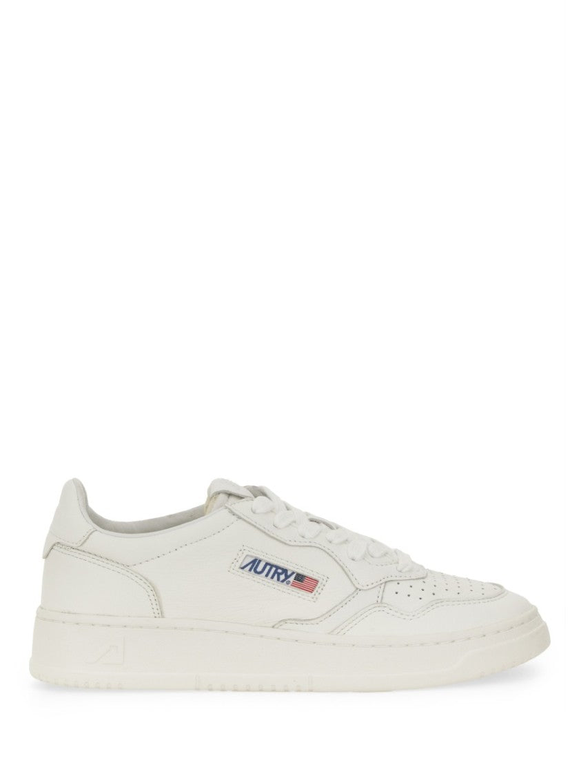 Autry White Medalist Low Goat Leather Perforated Sneakers