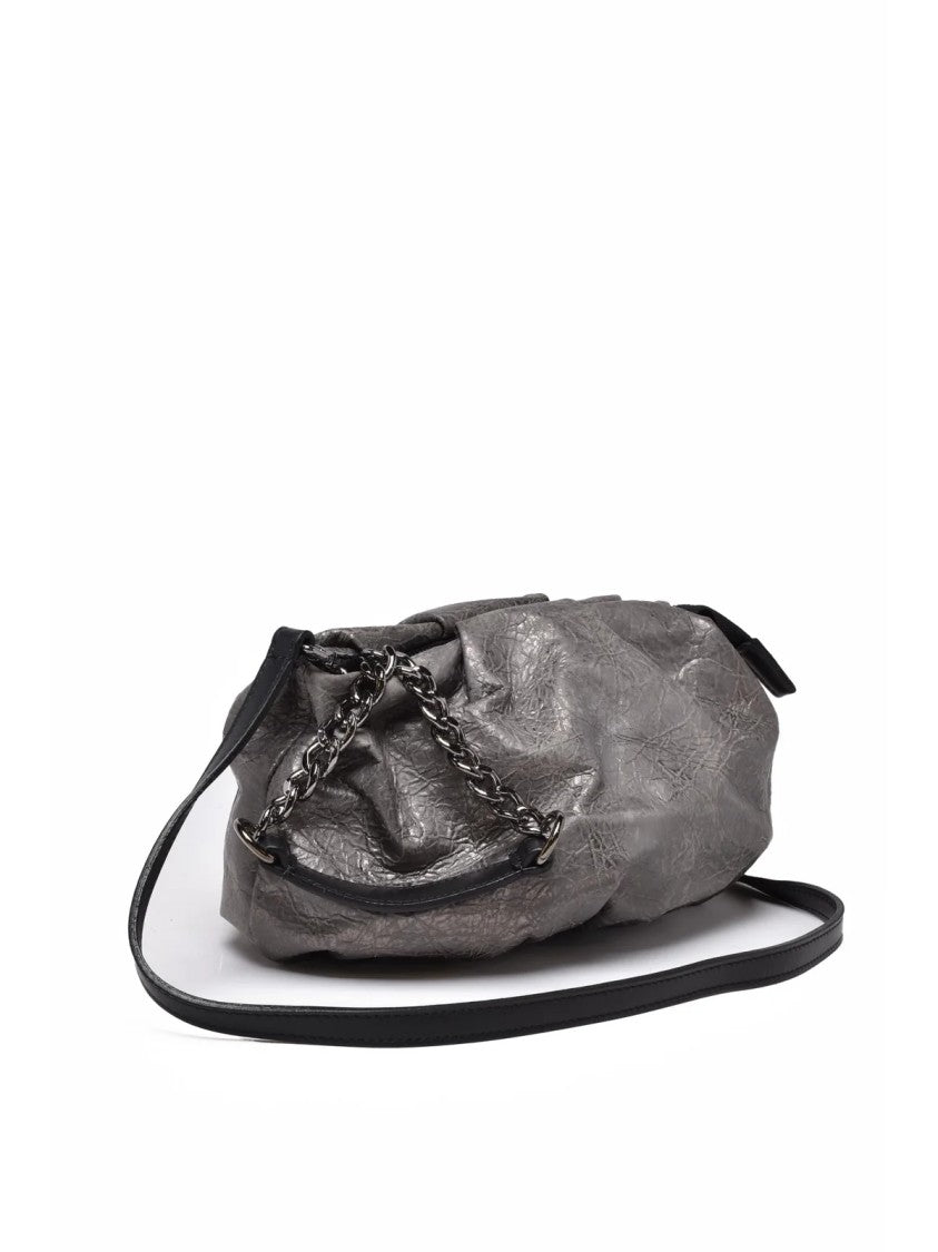 Collection Privee? Grey Leather Chain Shoulder Bag