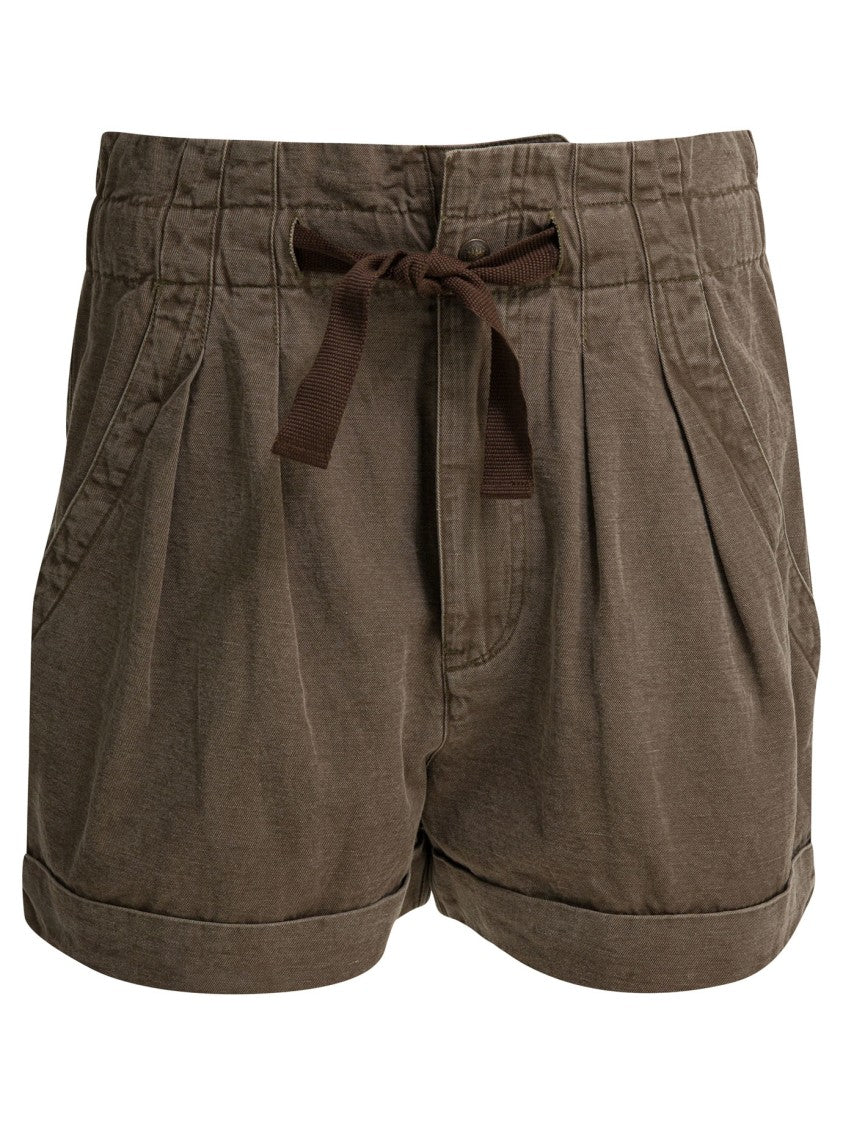 Isabel Marant Étoile Relaxed Fit Cotton-Linen Blend Bermudas