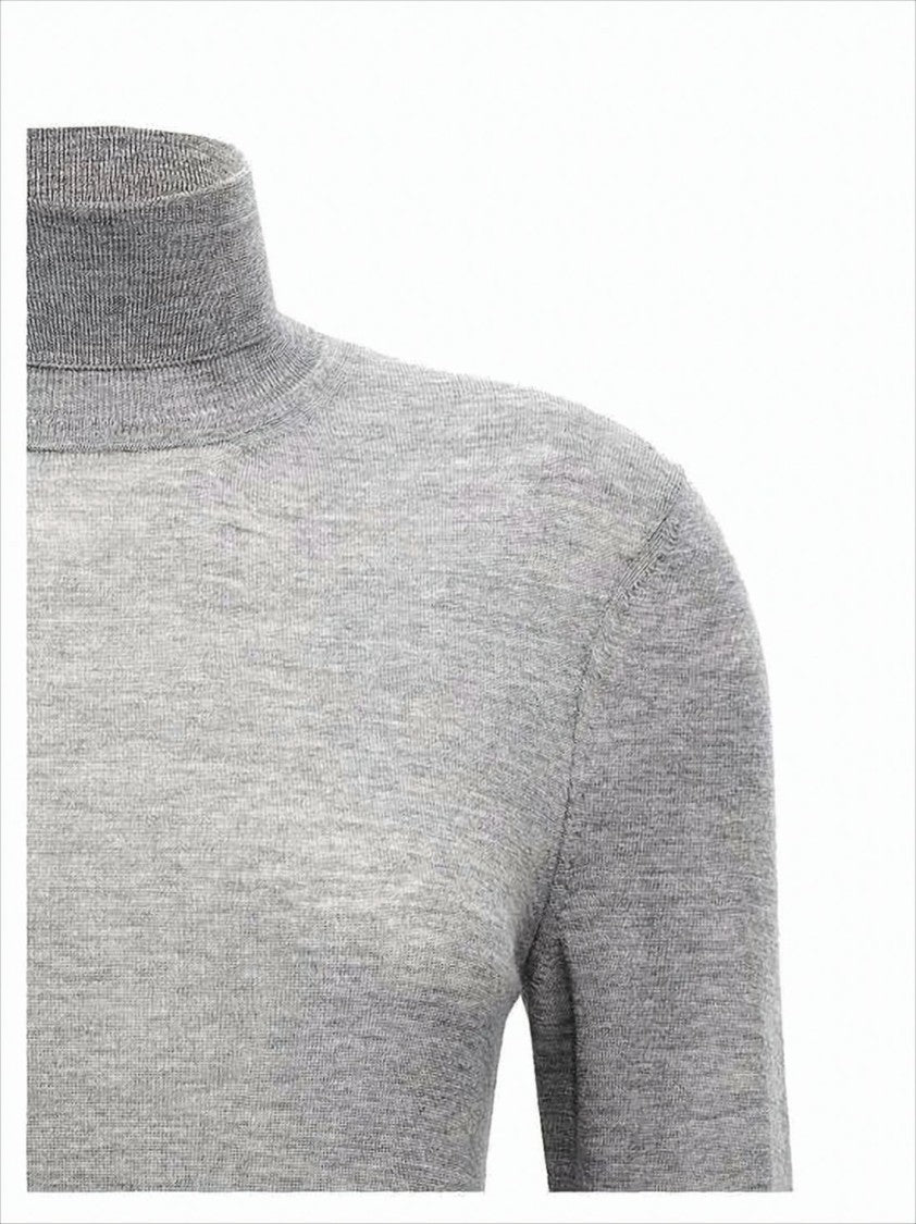 Saint Laurent Refined Grey Wool Turtleneck Sweater By Saint Laurent