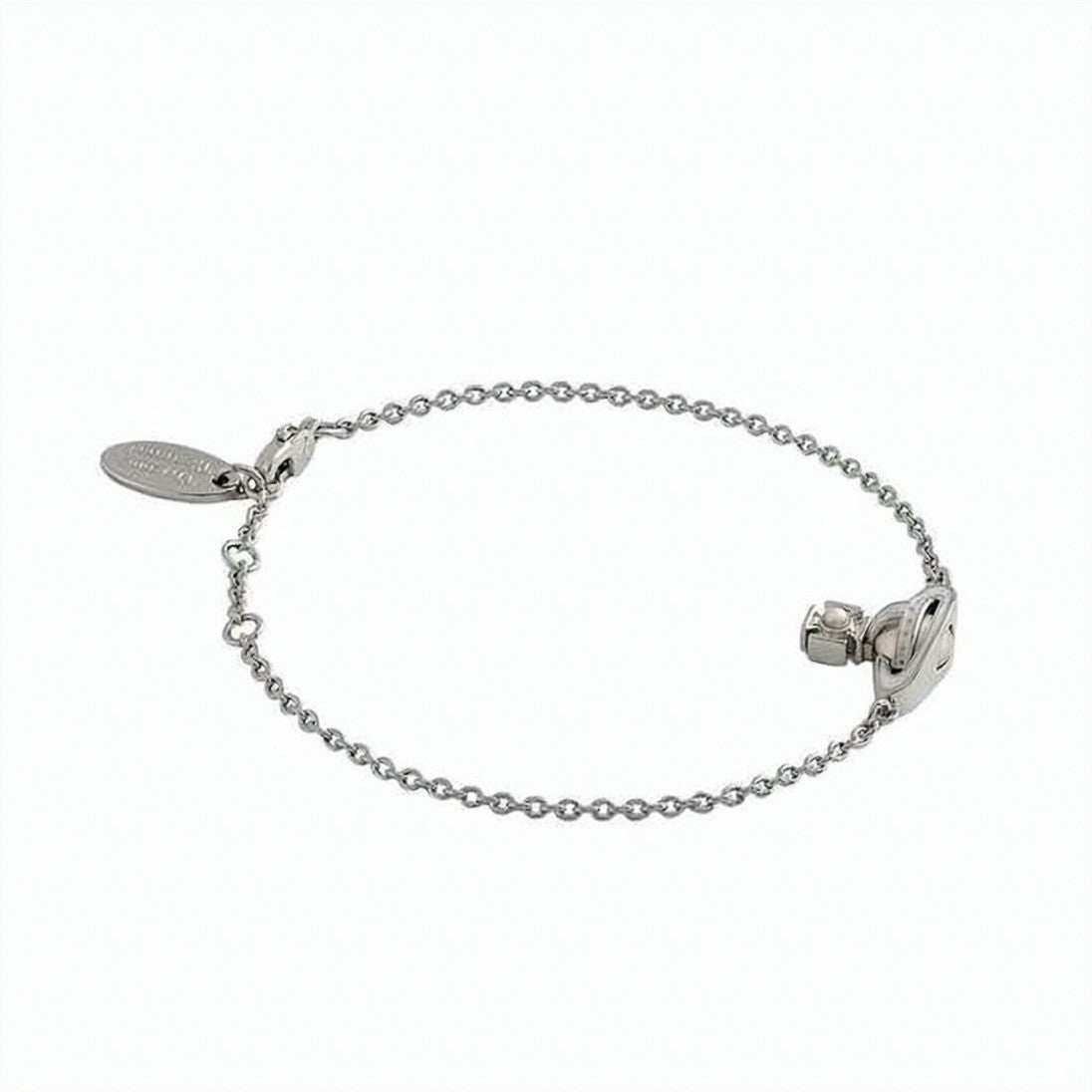 Vivienne Westwood Minimalist Silver-Tone Orb Chain Bracelet