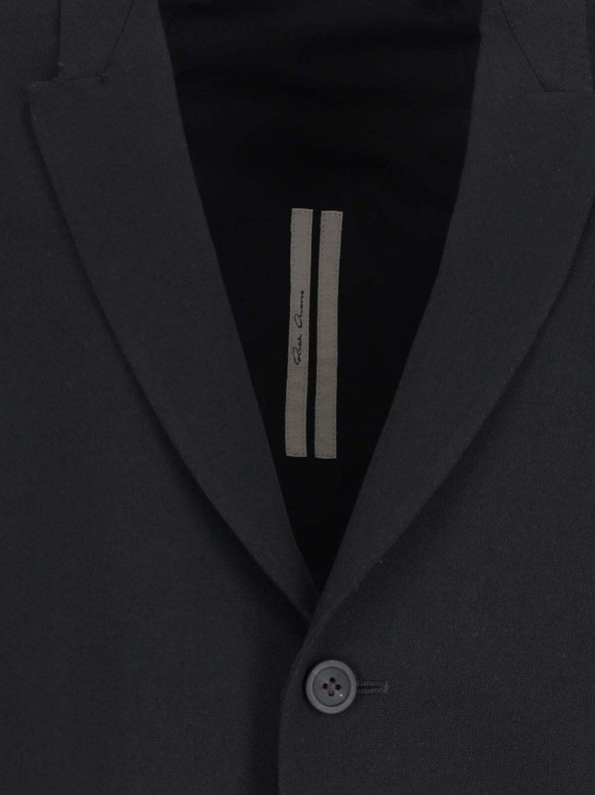 Rick Owens Single-Breasted Blazer – Black