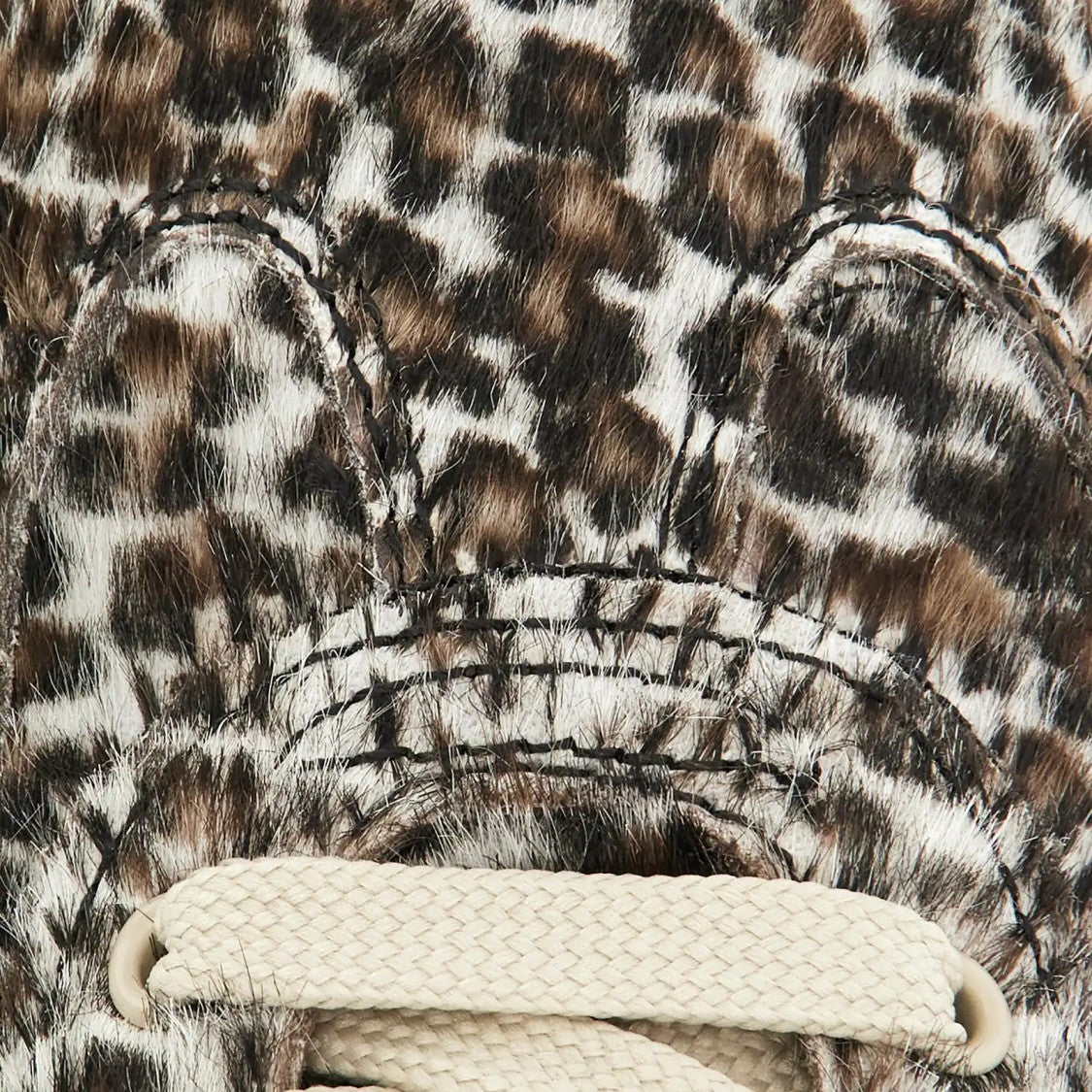 Hogan Leopard Print Textured Fur Sneakers