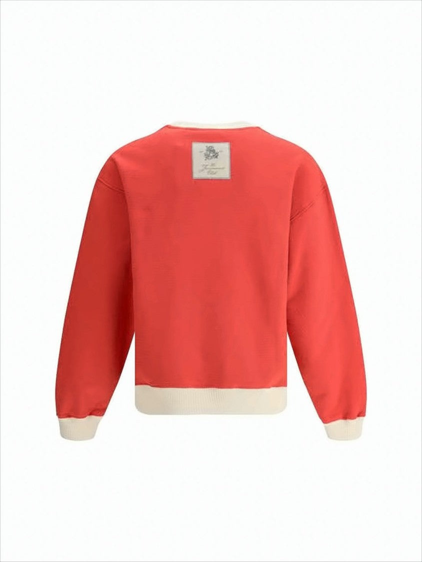 Jacquemus Long-Sleeve Sweatshirt With Arched Logo And Ribbed Accents