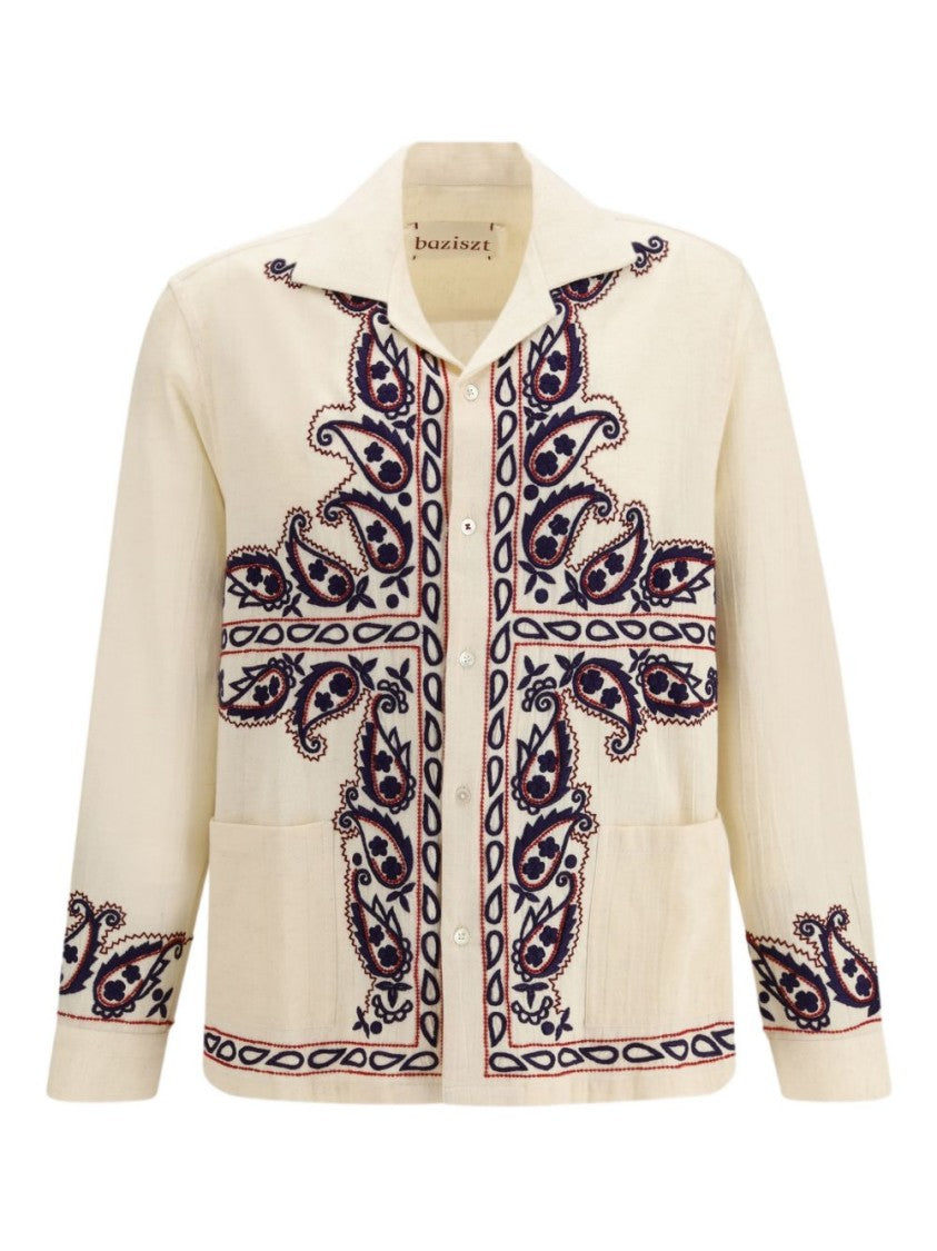 Baziszt Memento Shirt With Intricate Floral Embroidery