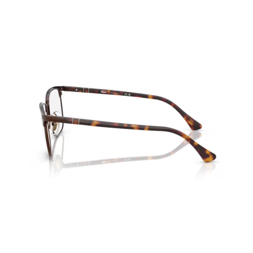 Persol 0Po1021v Brown Metal Frame Eyeglasses With Tortoiseshell Temples