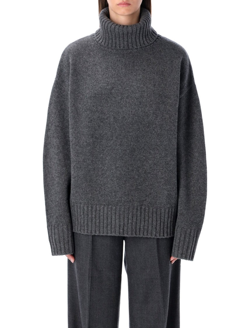 Rhea Heavy Grey Wool Turtleneck Sweater