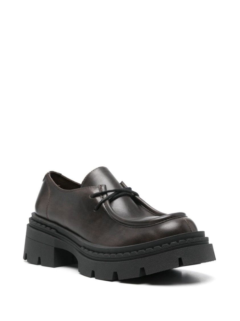 Twin-Set Brown Lace-Up Loafers With Distinctive Design