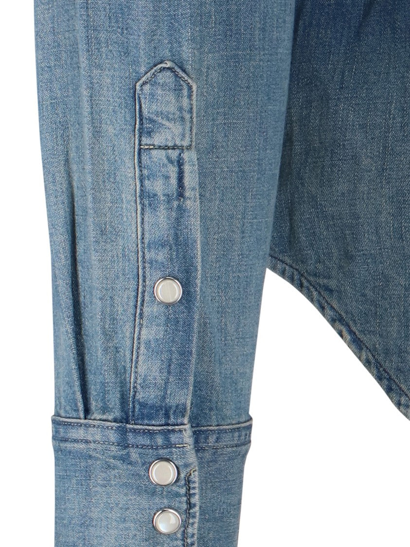 Polo Ralph Lauren Faded Blue Denim Shirt With Classic Collar