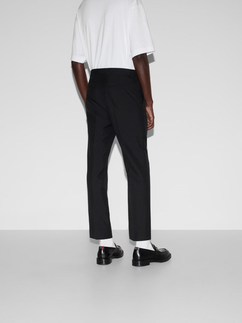 Gucci Black Tailored Wool Blend Twill Trousers
