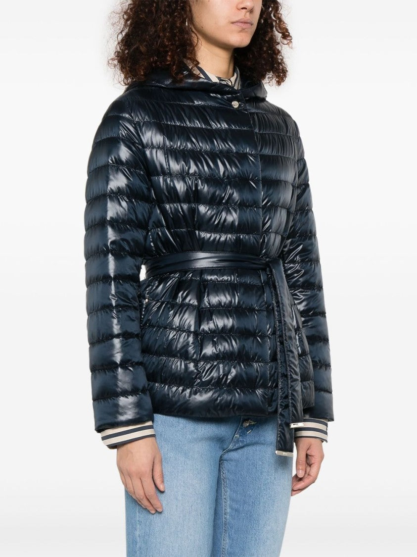 Herno Quilted Padded Jacket With Belted Waist