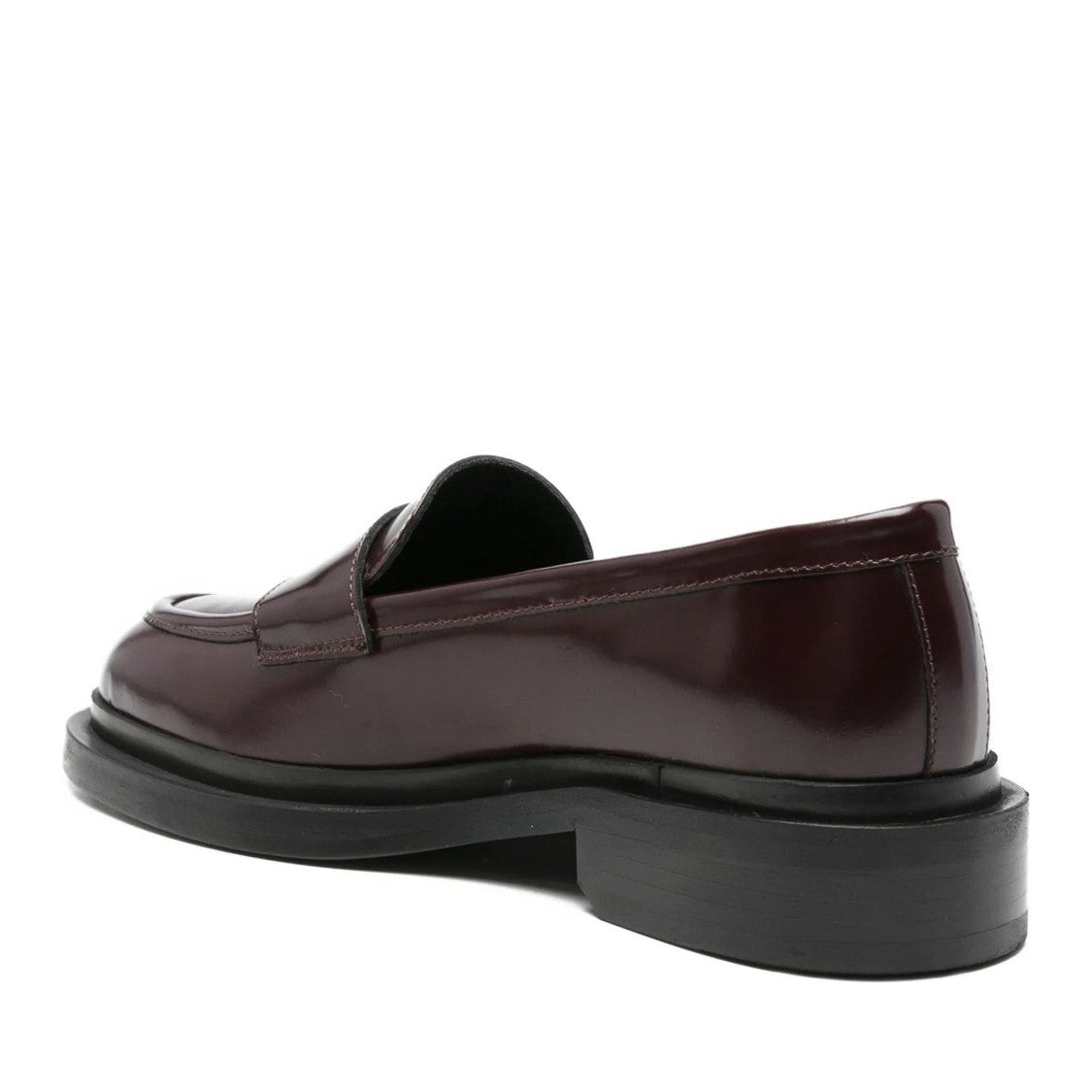 Adrianna Feretti Red Polished Penny Strap Leather Loafers
