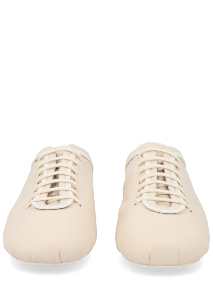 Dries Van Noten Neutrals Minimalist Rounded Toe Ballet Flats