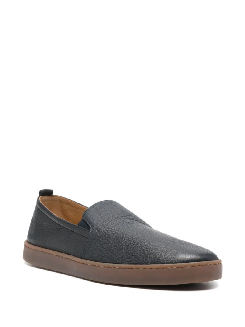 Henderson Textured Leather Slip-On Loafers With Rubber Sole