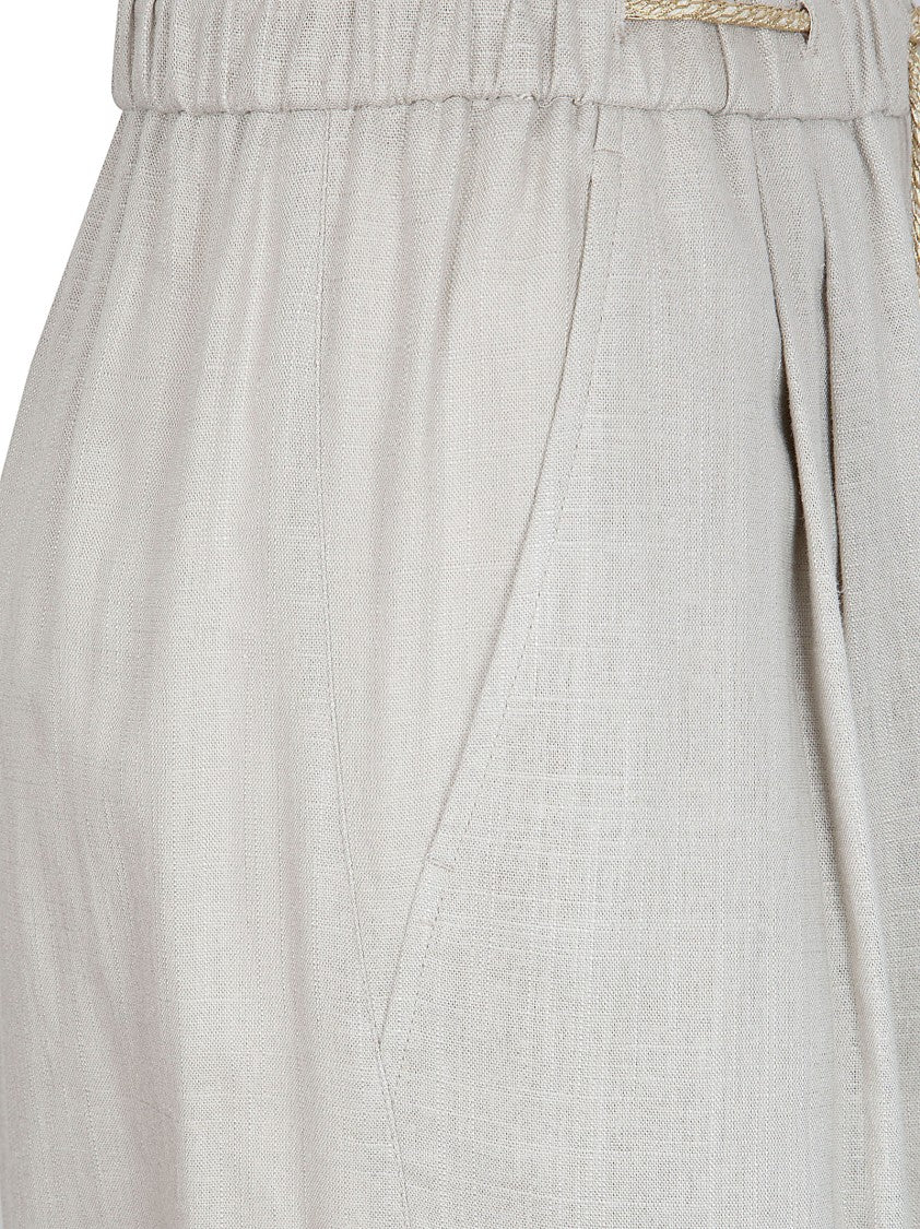 Herno Relaxed Fit Trousers With Tapered Leg And Drawstring Waistband