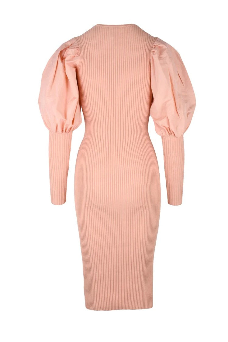 Elisabetta Franchi Long Knit Dress - Old Rose