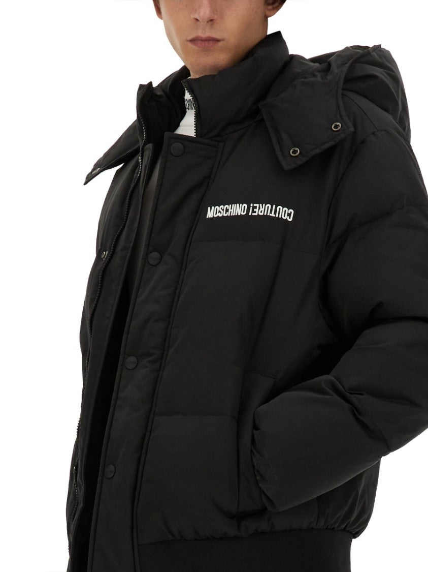 Moschino Cropped Down Jacket With Detachable Hood