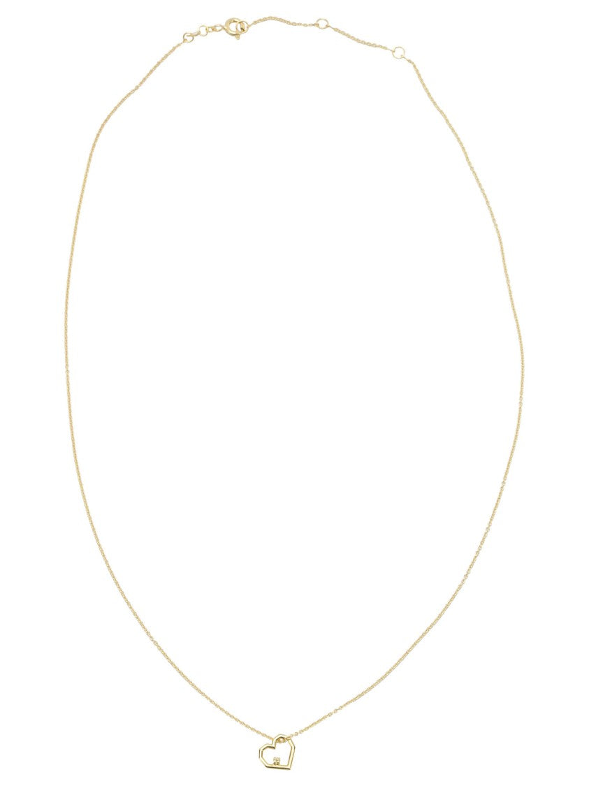 Aliita Heart-Shaped Pendant Necklace With Fine-Link Rolo Chain
