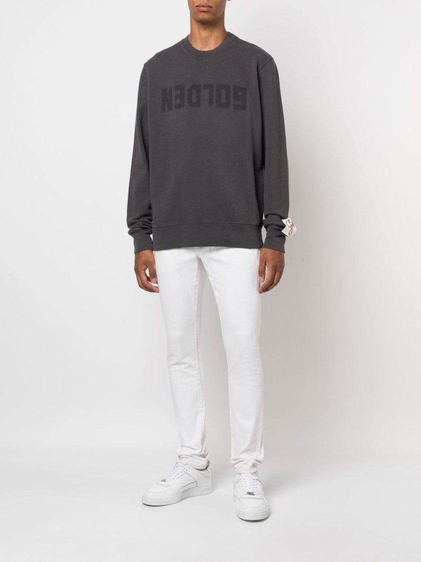 Golden Goose Relaxed-Fit Grey Sweatshirt With Tonal Logo