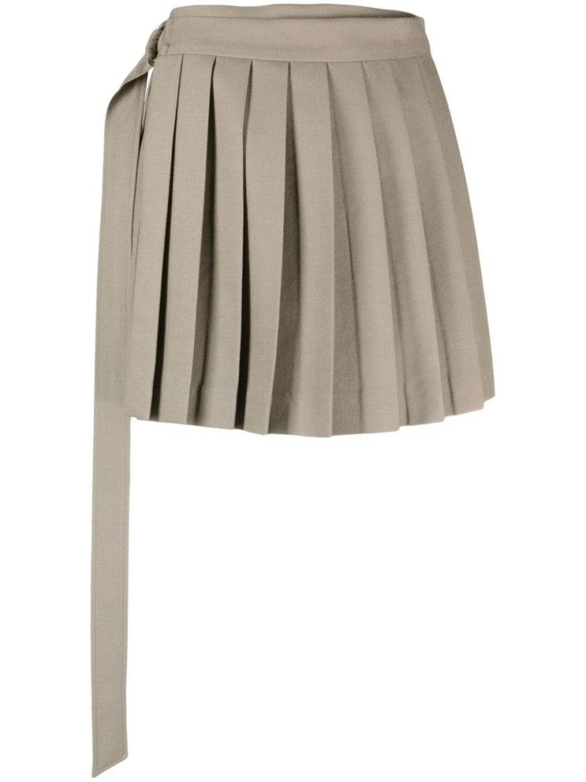 Ami Pleated Wool Wrap Mini Kilt