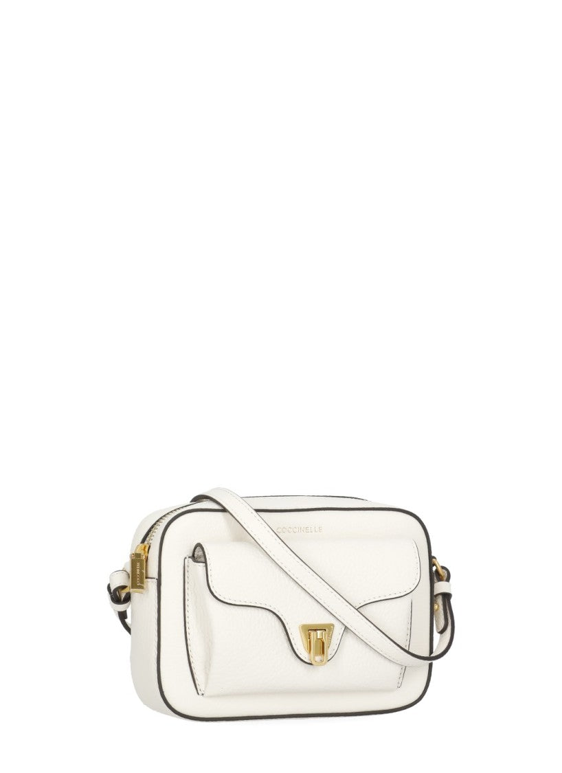 Coccinelle Pebbled Leather Mini Shoulder Bag With Zip Closure