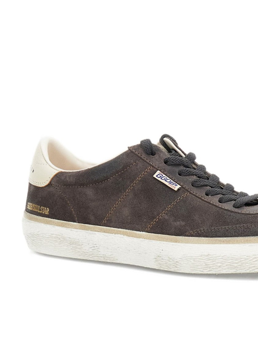 Golden Goose Dark Brown Suede Low-Top Sneakers